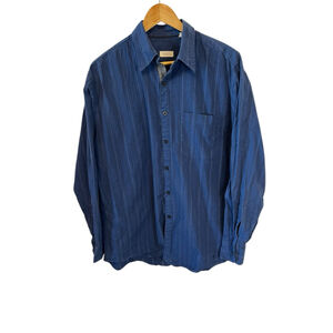 Men's Van Heusen Blue Striped Casual Button Down Shirt M